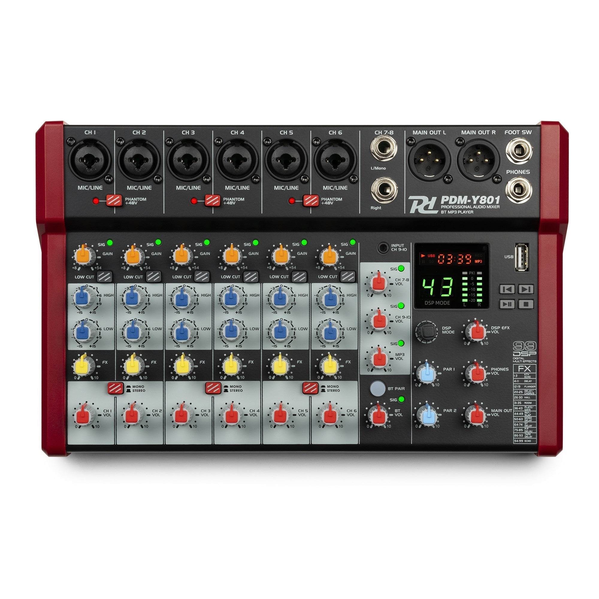 Power Dynamics PDM - Y801 - Mezclador de estudio 8 - Ch - Tempo Shop