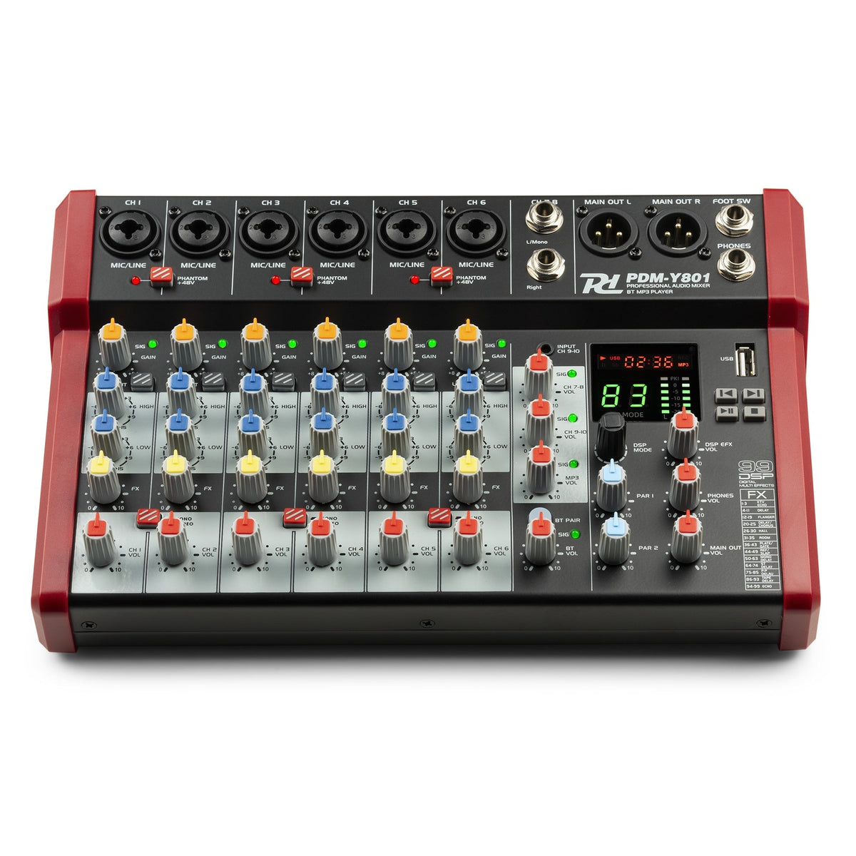 Power Dynamics PDM - Y801 - Mezclador de estudio 8 - Ch - Tempo Shop