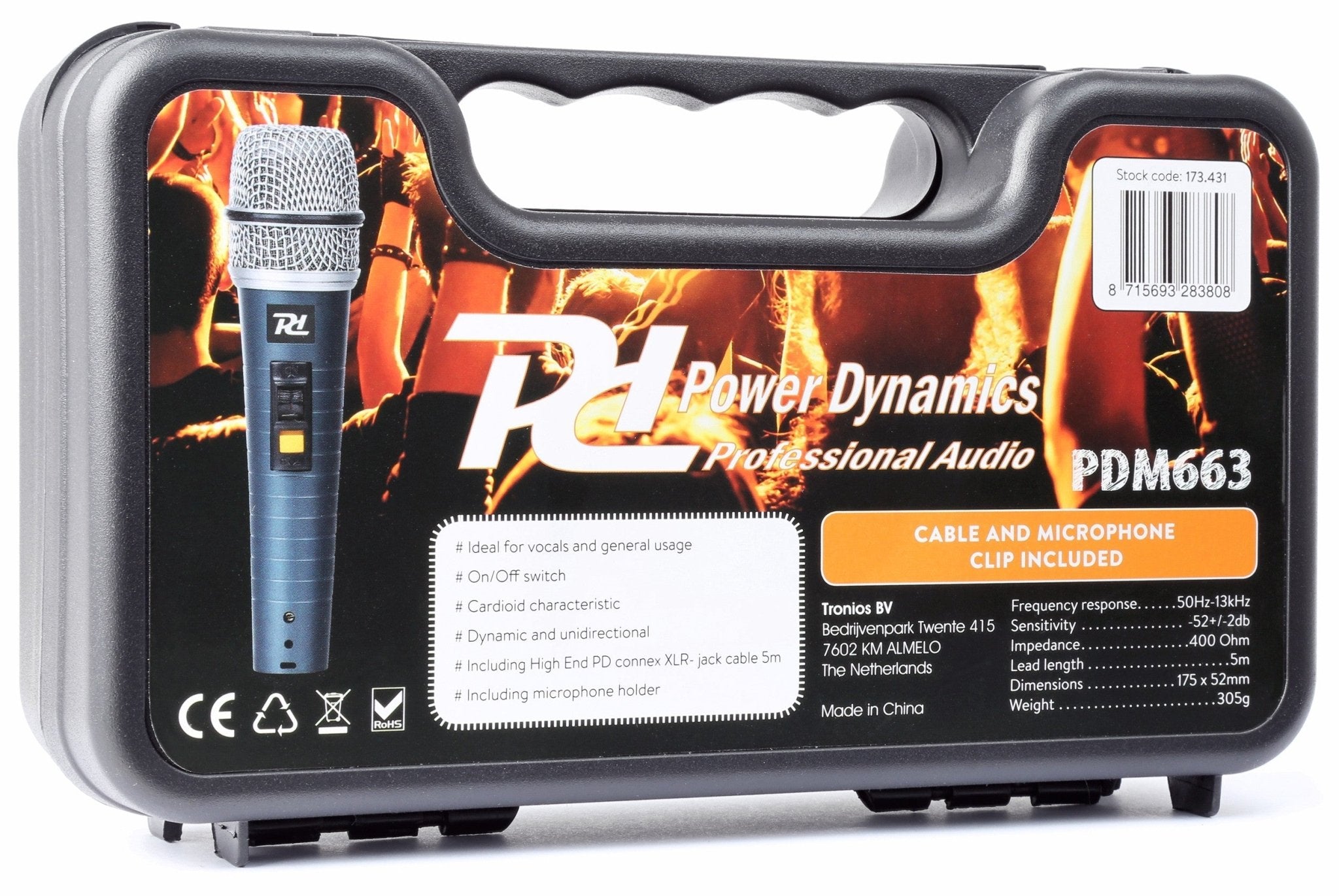 Power Dynamics PDM663 - Micrófono dinámico en caja de transporte - Tempo Shop