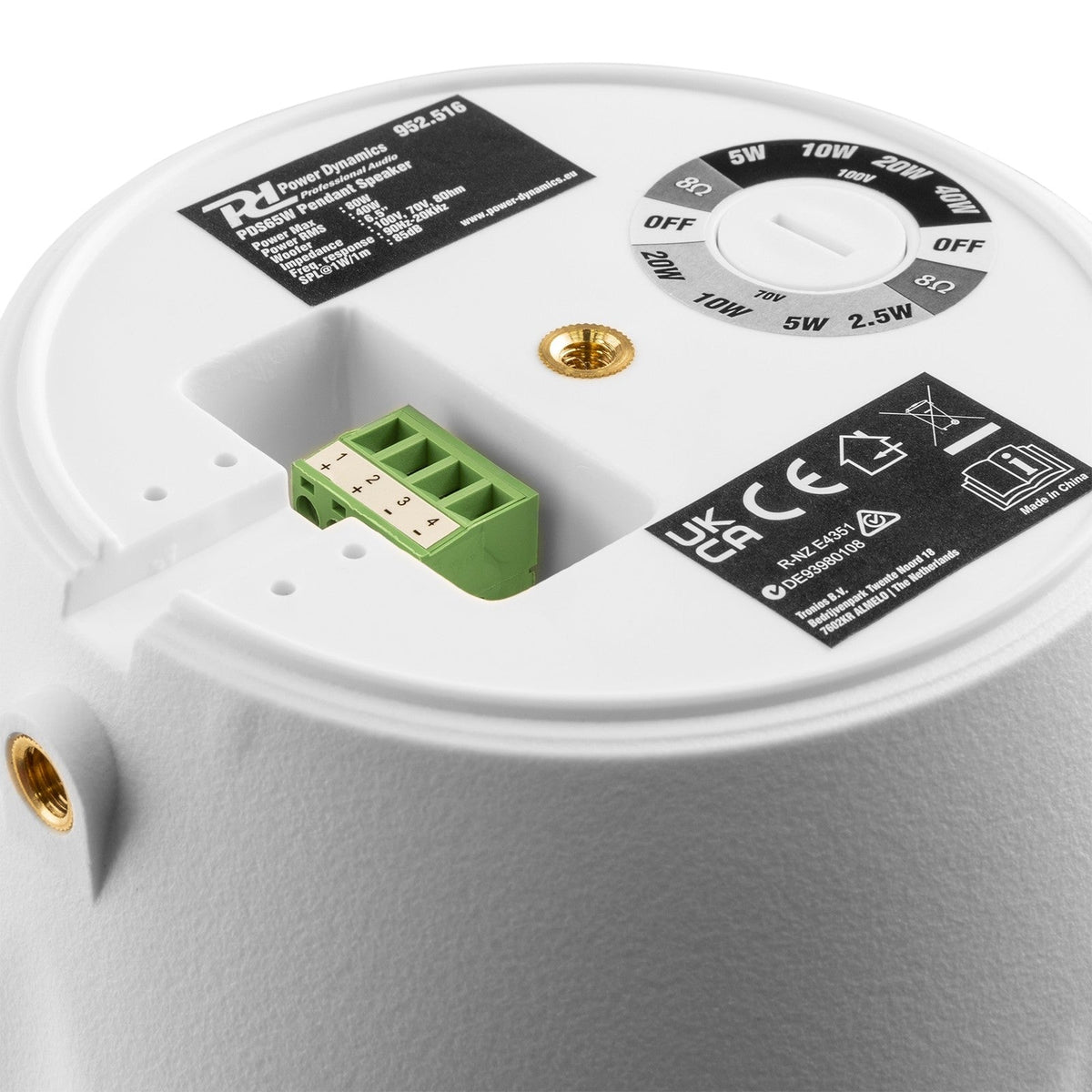 Power Dynamics PDS65W - Altavoz colgante 100V 6,5” Blanco - Tempo Shop