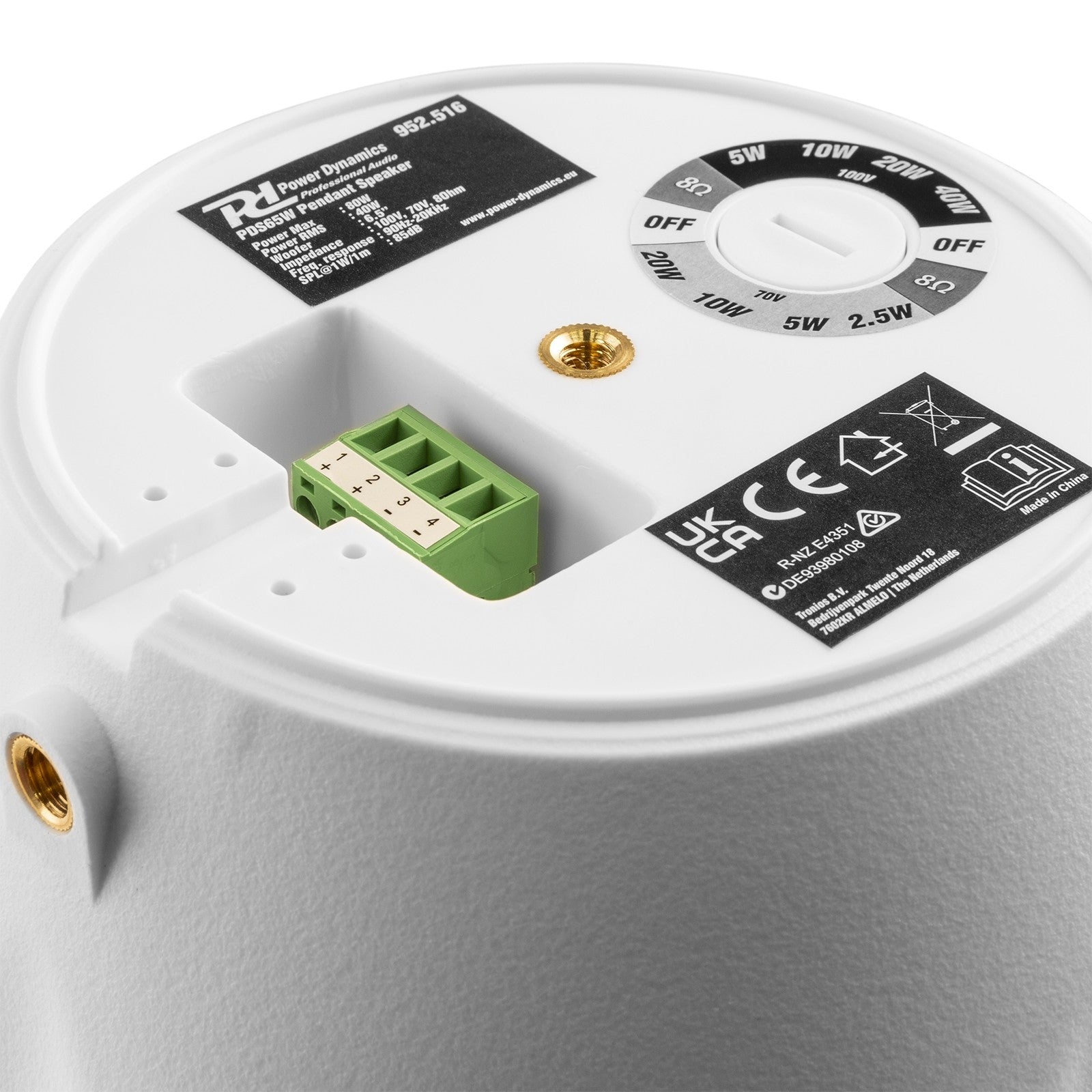 Power Dynamics PDS65W - Altavoz colgante 100V 6,5” Blanco - Tempo Shop