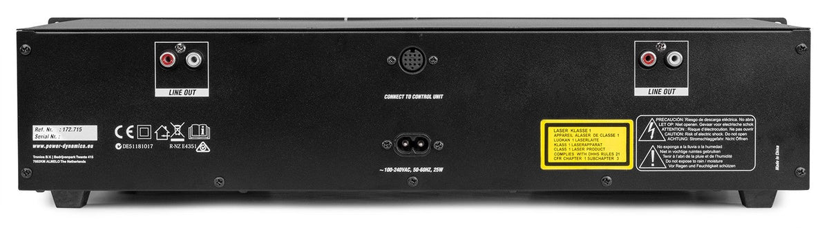 Power Dynamics PDX350 - Doble reproductor CD/MP3/USB - Tempo Shop