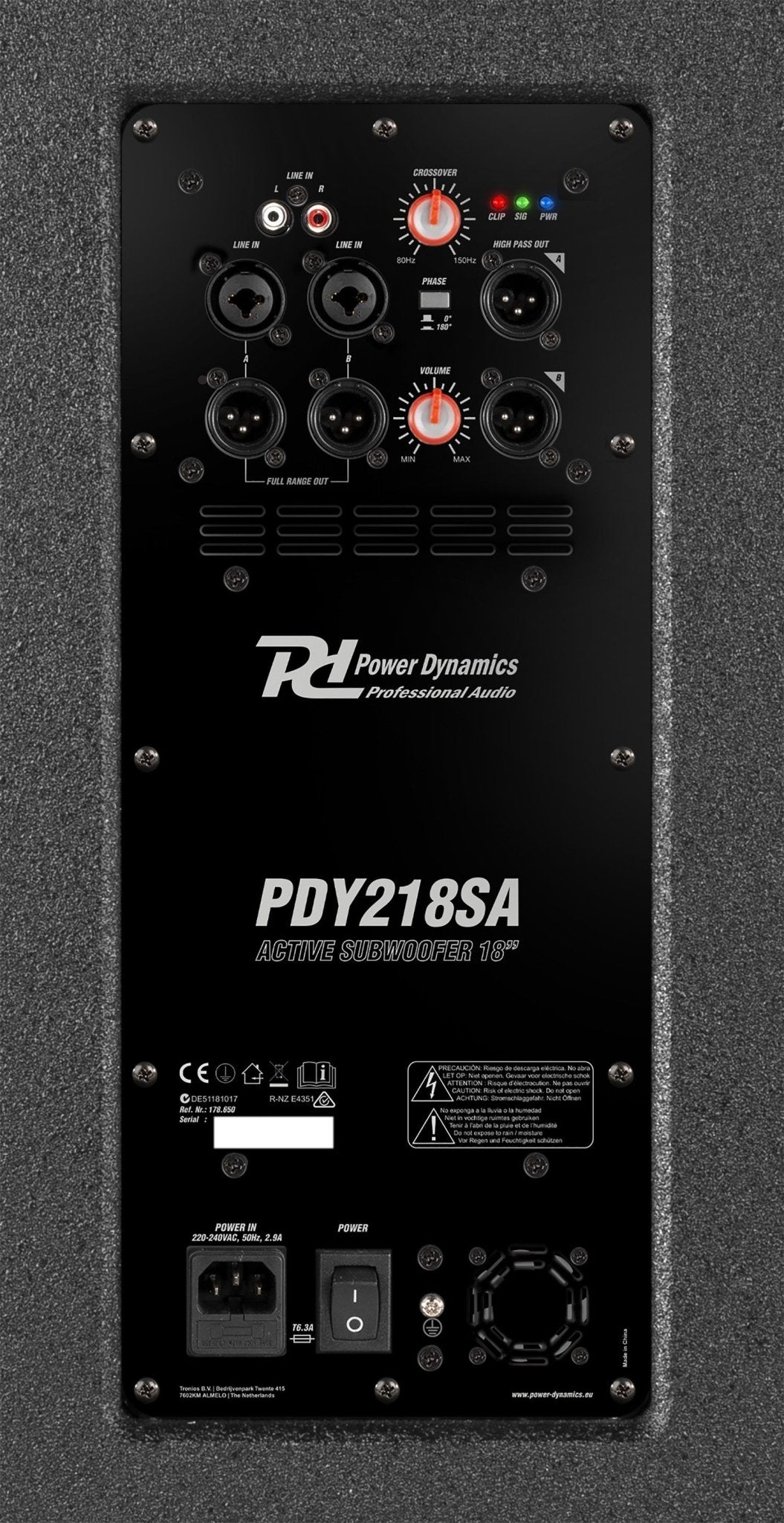 Power Dynamics PDY218SA - Subwoofer Activo 1000W - Tempo Shop
