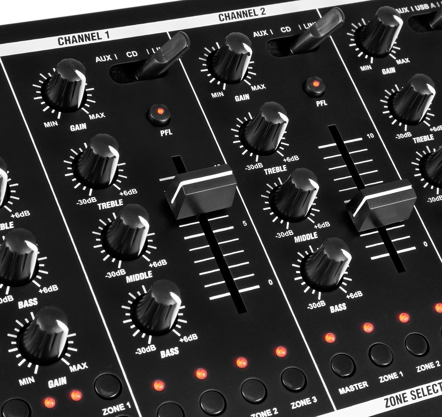 Power Dynamics PDZM700 - Mezclador instalación de 6 canales USB 4 zonas - Tempo Shop