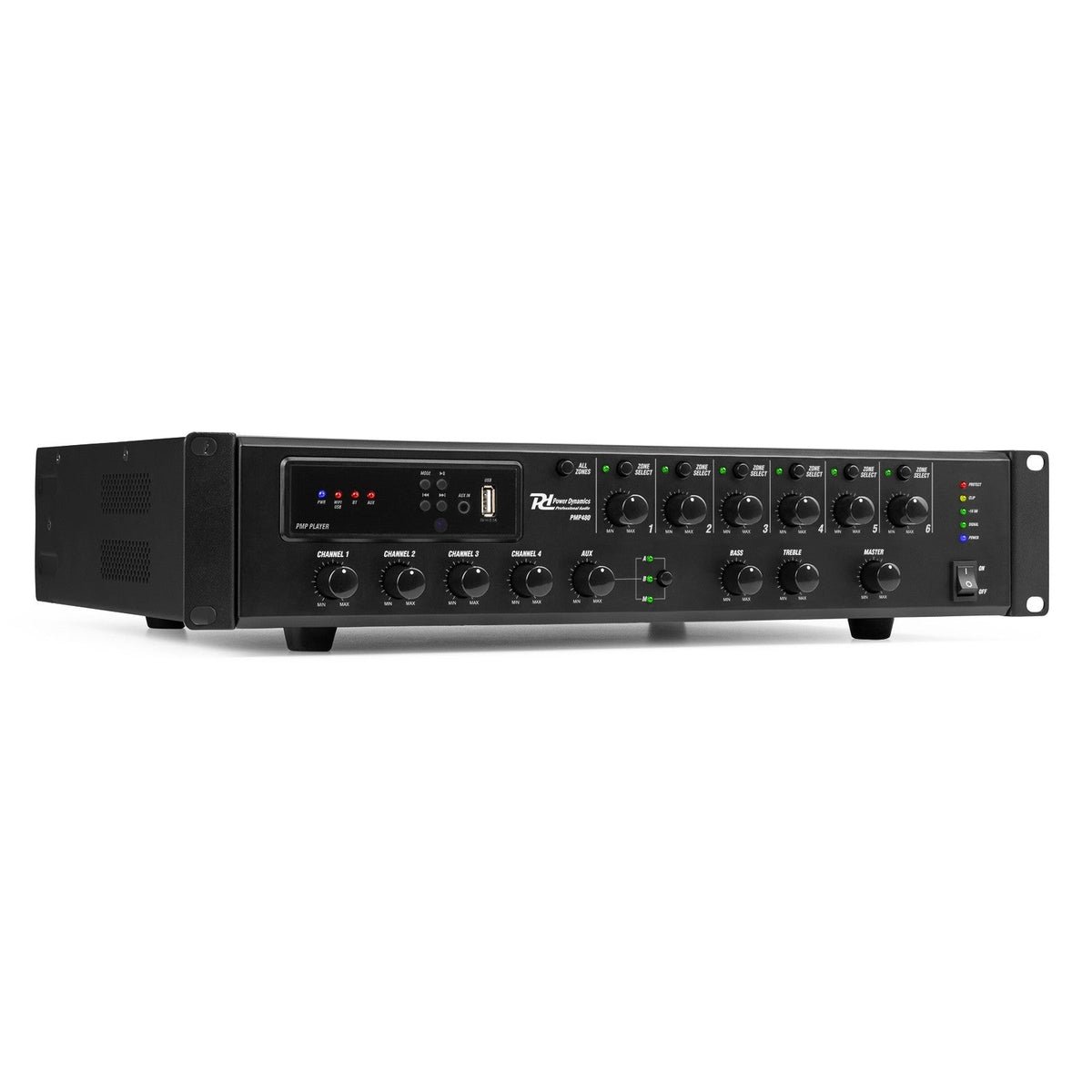 Power Dynamics PMP480 - Amplificador mezclador para instalación 480W 6 zonas - Tempo Shop