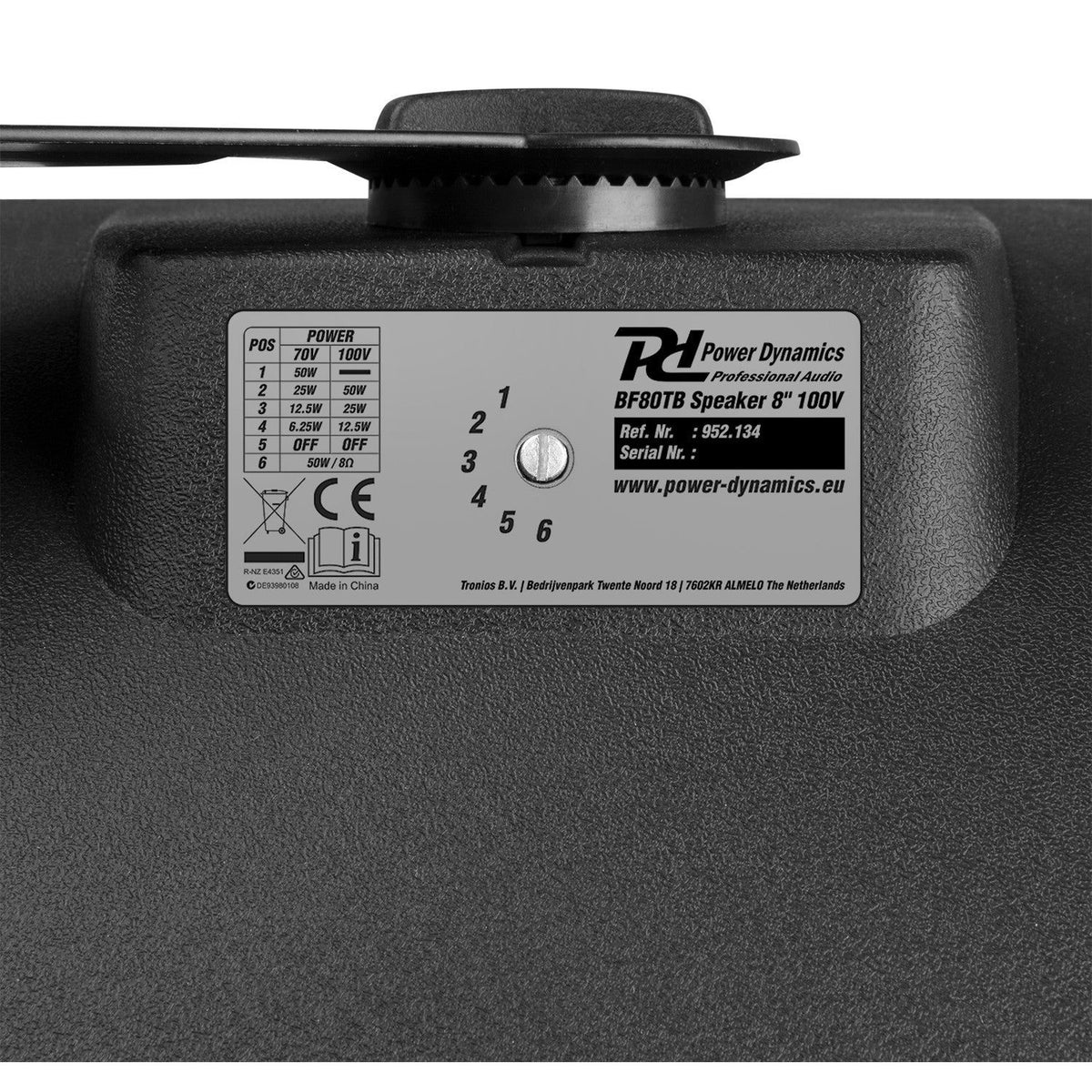 Power Dynamics BF80TB - Altavoz In/Outdoor 8" IPX5 Negro 100V - Tempo Shop