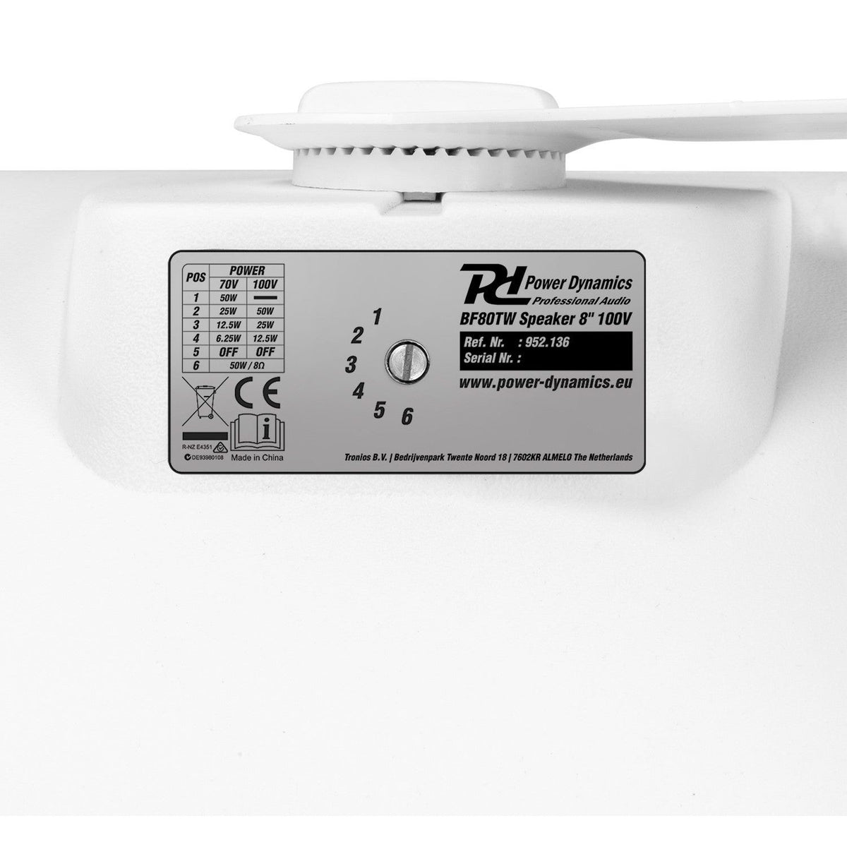 Power Dynamics BF80TW - Altavoz In/Outdoor 8" IPX5 Blanco 100V - Tempo Shop