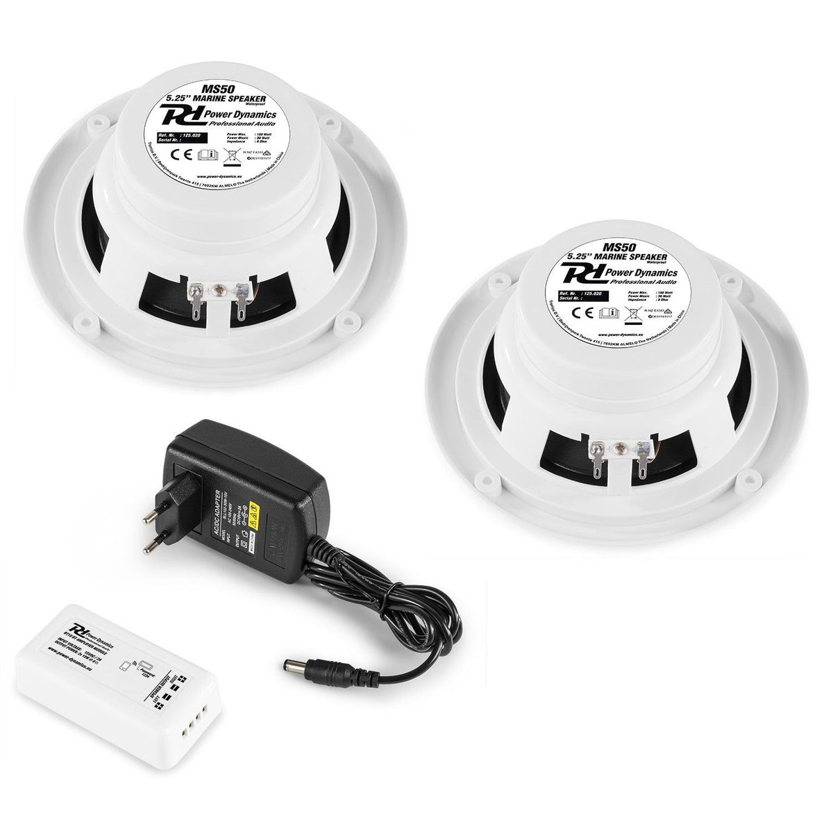 Power Dynamics BT10SET - Amplificador estéreo compacto BT con altavoces de techo 5" - Tempo Shop