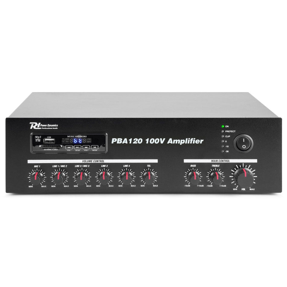 Power Dynamics PBA120 - Amplificador linea 100V 120W - Tempo Shop