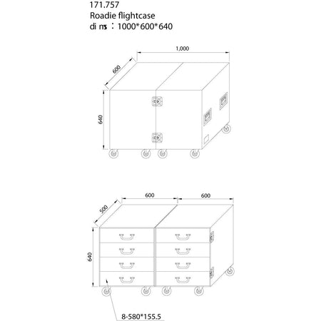 Power Dynamics PD - F4A - Maleta de transporte con 8 ruedas - Tempo Shop