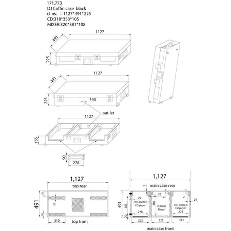 Power Dynamics PD - FC1 - Flightcase para mesa DJM / 2X reproductores CDJ - Tempo Shop