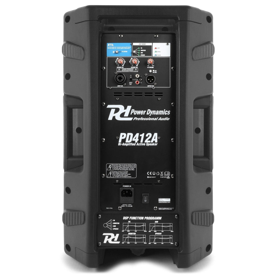 Power Dynamics PD412A - Bafle Activo Bi - amplificado 12" 1400W - Tempo Shop