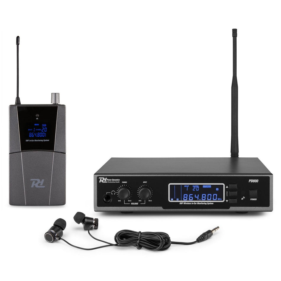 Power Dynamics PD800 - Sistema de monitor In Ear UHF - Tempo Shop