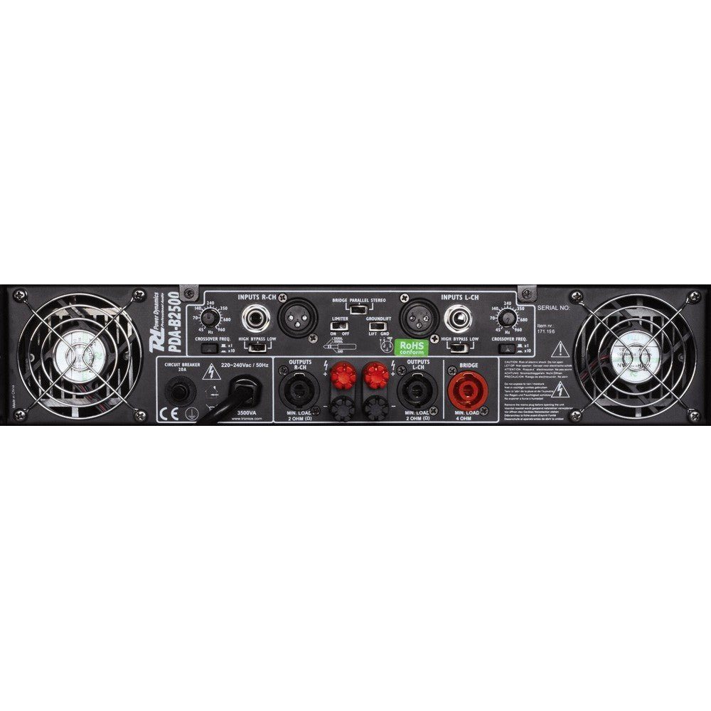 Power Dynamics PDA - B2500 - Amplificador Profesional - Tempo Shop