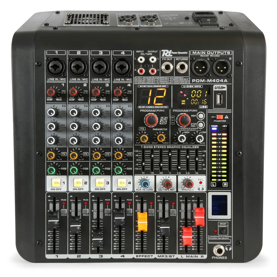 Power Dynamics PDM - M404A - Mezclador directo amplificado 4 canales - Tempo Shop