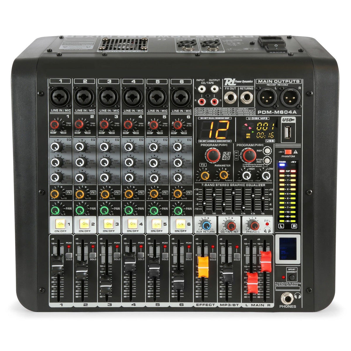 Power Dynamics PDM - M604A - Mezclador directo amplificado 6 canales - Tempo Shop