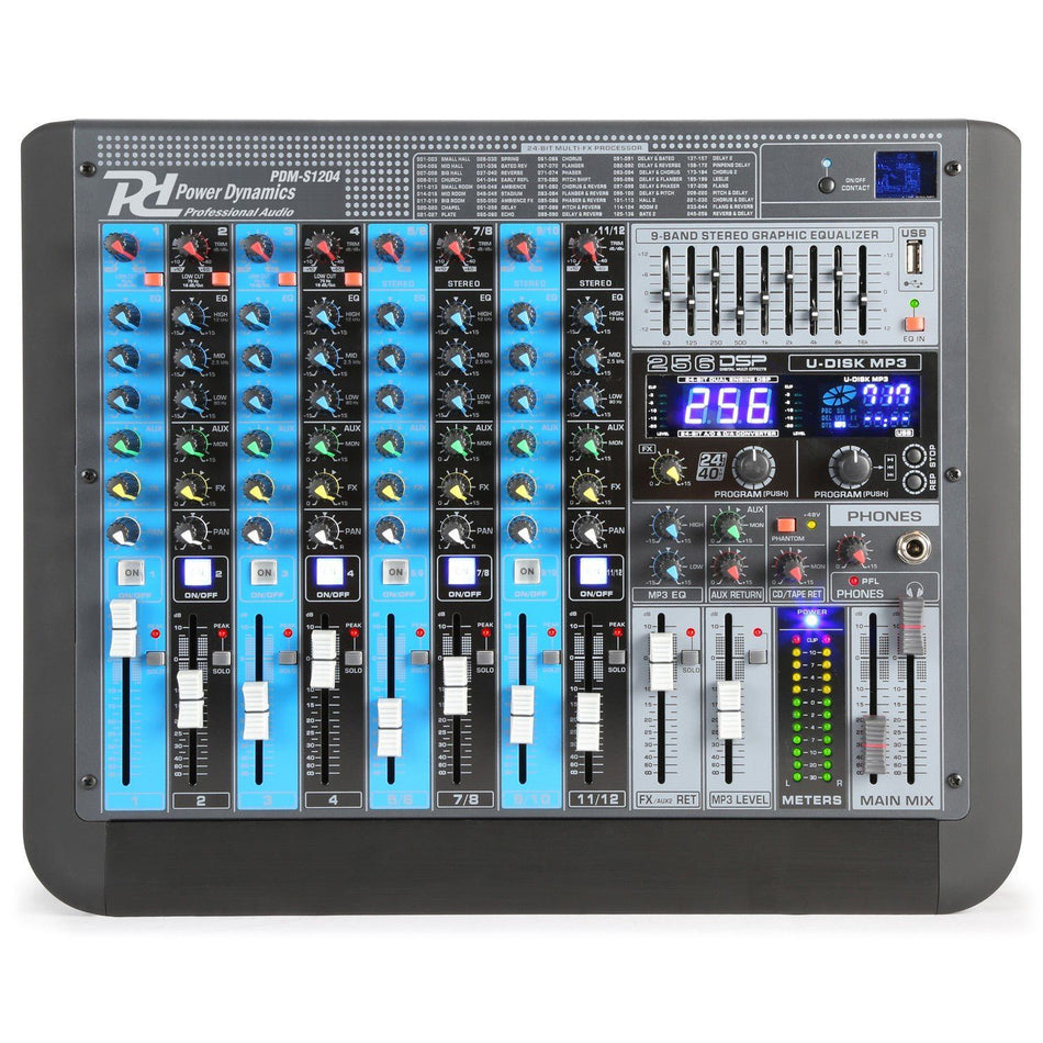 Power Dynamics PDM - S1204 - Mezclador analógico 12 canales Profesional - Tempo Shop