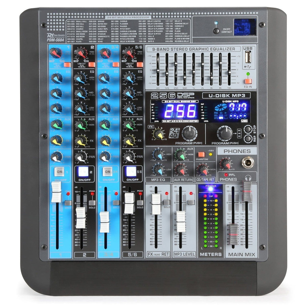 Power Dynamics PDM - S604 - Mezclador analógico 6 canales Profesional - Tempo Shop
