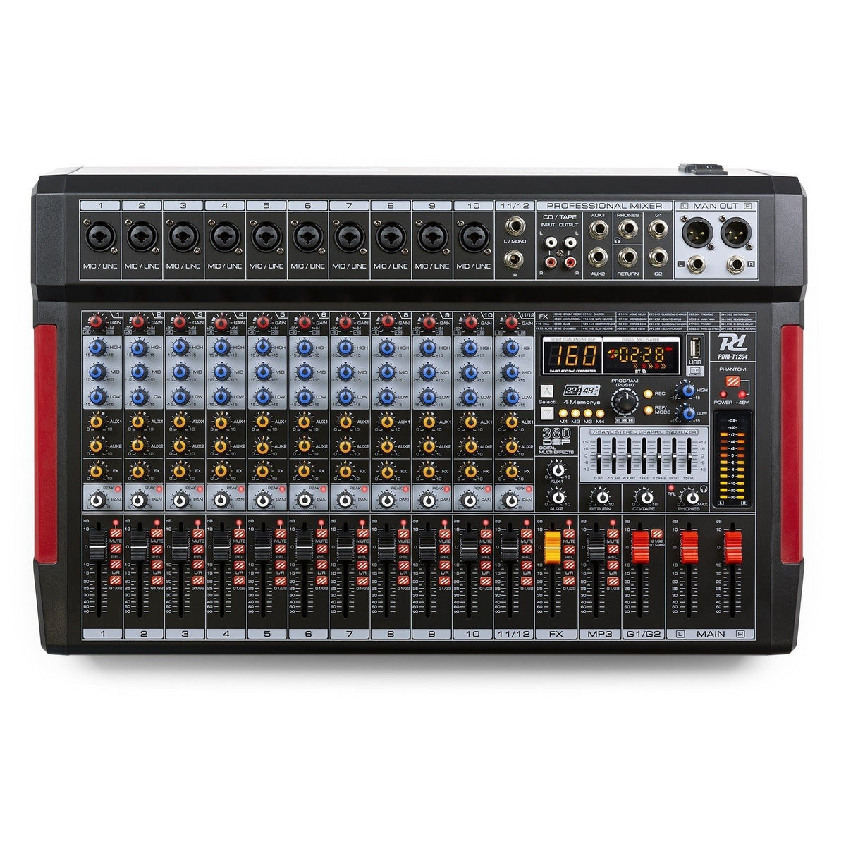 Power Dynamics PDM - T1204 - Mezclador de directo 12 canales DSP/MP3 - Tempo Shop