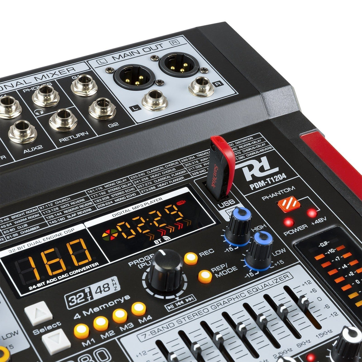 Power Dynamics PDM - T1204 - Mezclador de directo 12 canales DSP/MP3 - Tempo Shop