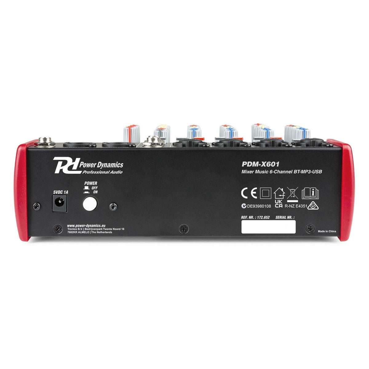 Power Dynamics PDM-X601 - Mezclador Musical de Estudio 6 Canales con USB y Bluetooth - Tempo Shop
