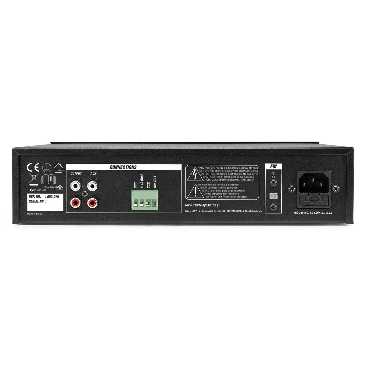 Power Dynamics PDM25 - Mezclador – Amplificador 100V con BT y reproductor media 25W - Tempo Shop