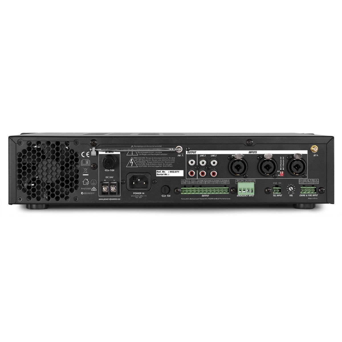 Power Dynamics PDV240MP3 - PA Mixer Amplifier 240W/100V 4 zones - Tempo Shop