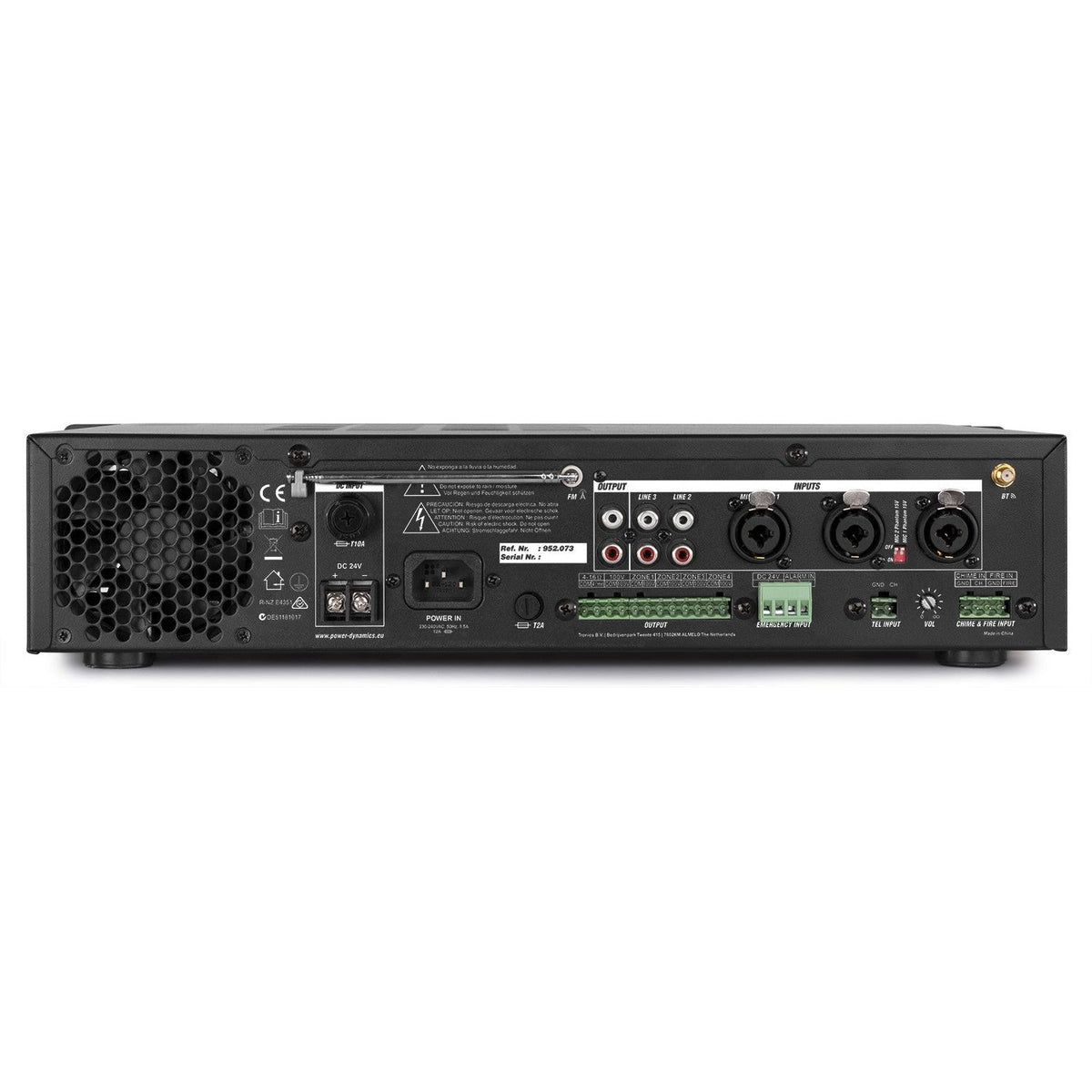 Power Dynamics PDV360MP3 - PA Mixer Amplifier 360W/100V 4 zones - Tempo Shop