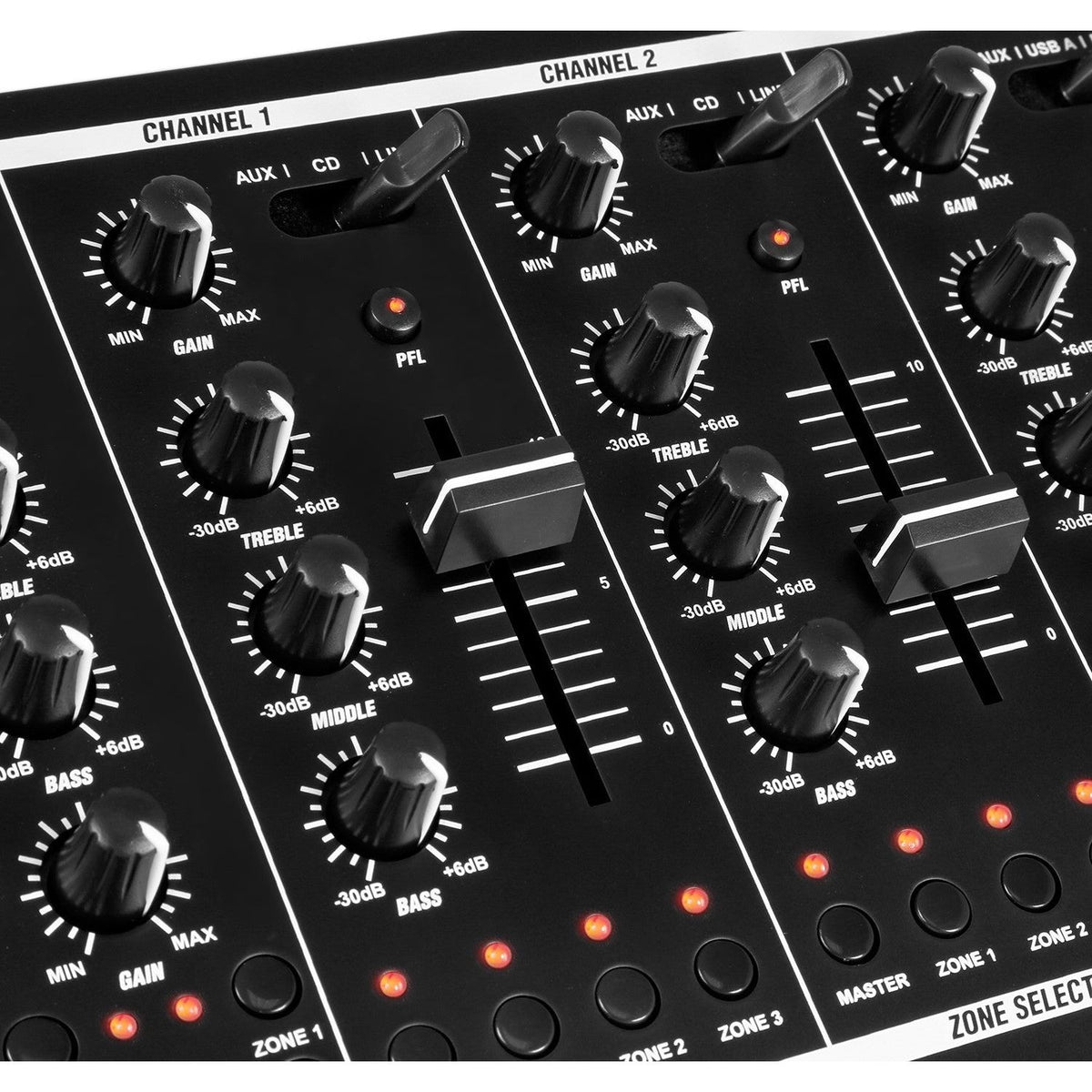 Power Dynamics PDZM700 - Mezclador instalación de 6 canales USB 4 zonas - Tempo Shop