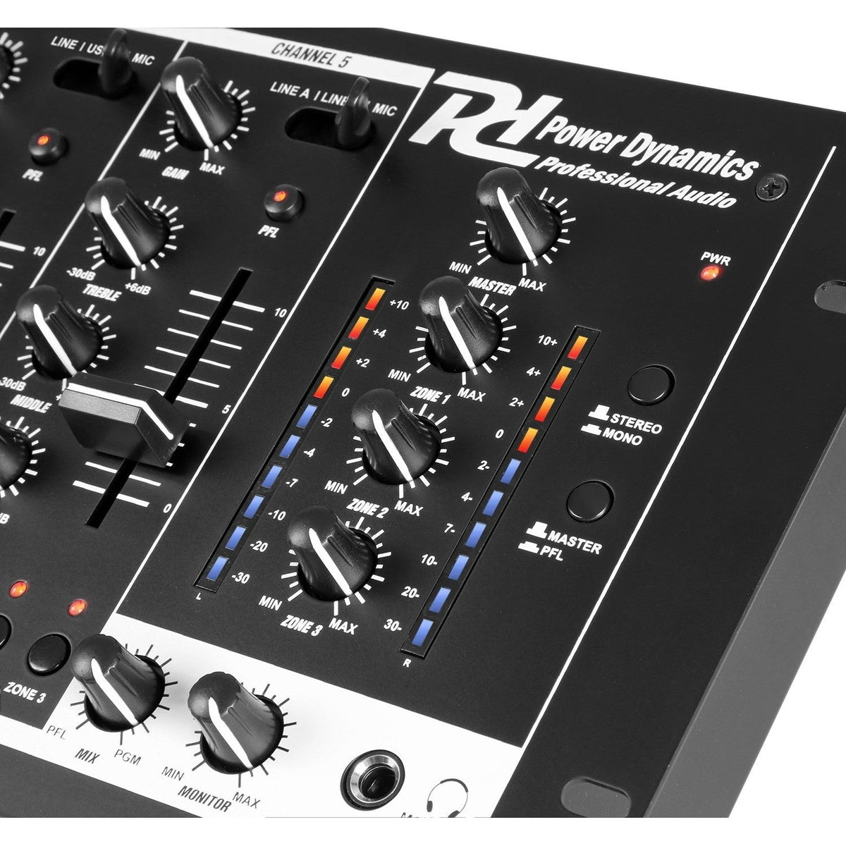 Power Dynamics PDZM700 - Mezclador instalación de 6 canales USB 4 zonas - Tempo Shop