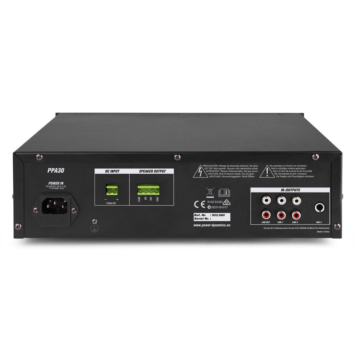 Power Dynamics PPA30 - Mezclador amplificador 100V - 30W - Tempo Shop