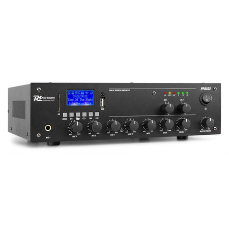 Power Dynamics PPA502 - Mezclador amplificador 100V - 50W 2 Zonas - Tempo Shop