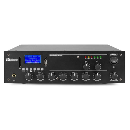 Power Dynamics PPA502 - Mezclador amplificador 100V - 50W 2 Zonas - Tempo Shop