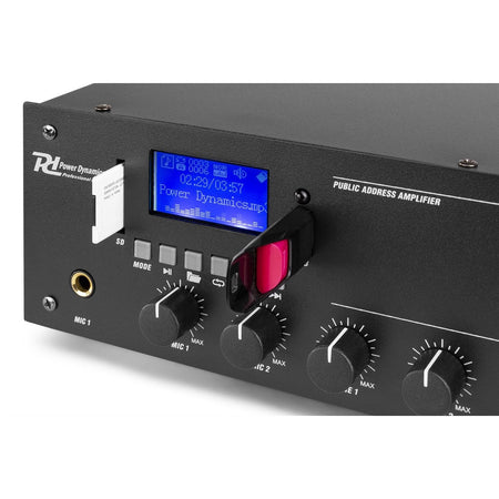 Power Dynamics PPA502 - Mezclador amplificador 100V - 50W 2 Zonas - Tempo Shop