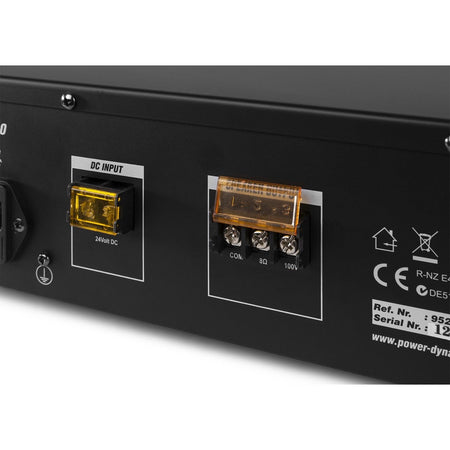 Power Dynamics PRM120 - Mezclador amplificador 100V 6 canales 120W - Tempo Shop