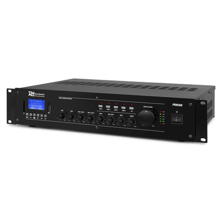 Power Dynamics PRM360 - Mezclador amplificador 100V 6 canales 4 - Zonas 360W - Tempo Shop