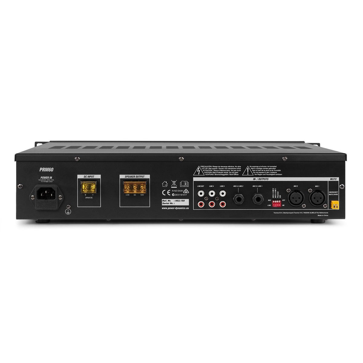 Power Dynamics PRM60 - Mezclador amplificador 100V 6 canales 60W - Tempo Shop