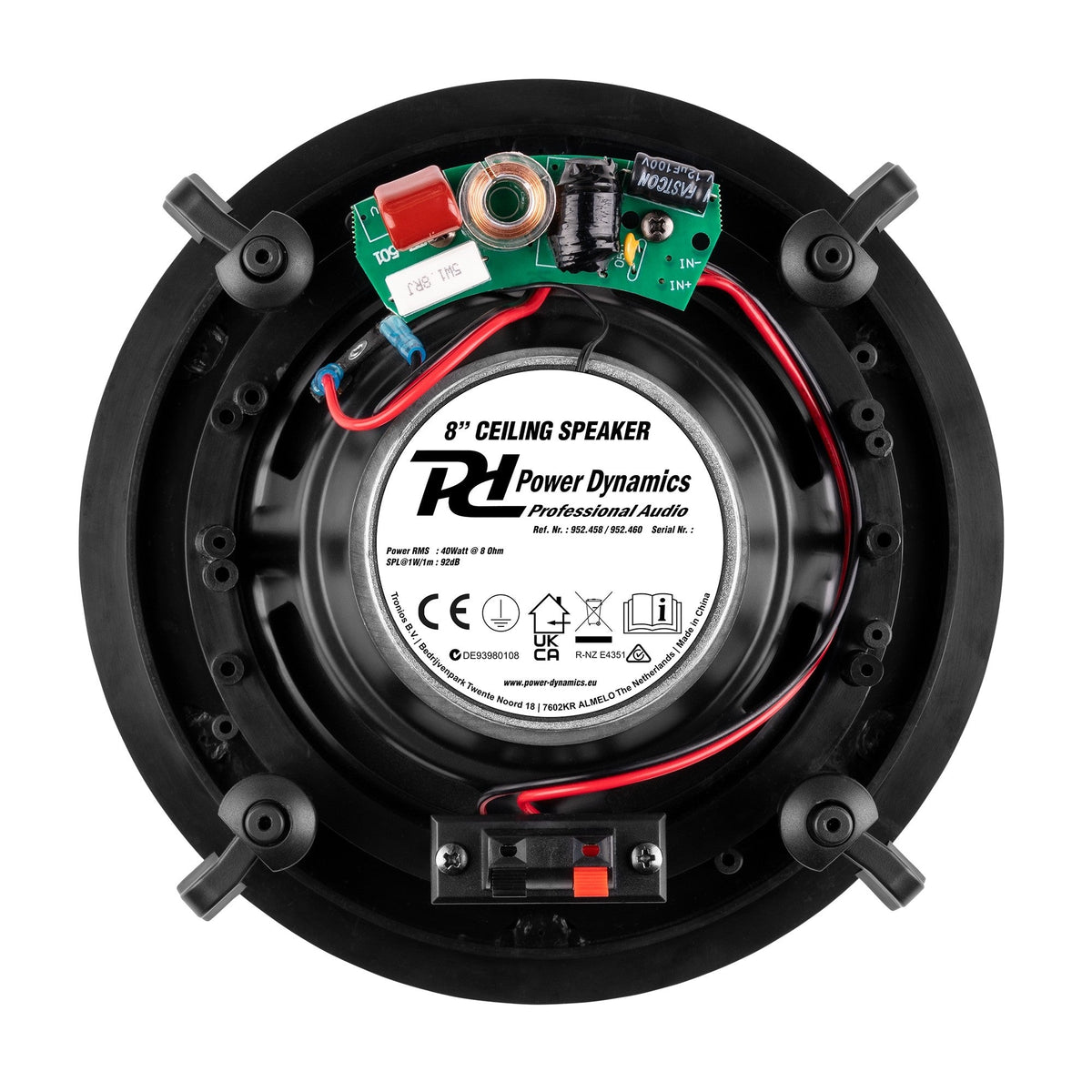 Power Dynamics Powerline A100BSet - Conjunto amplificador para empotrar en pared con 4 altavoces de techo - Tempo Shop