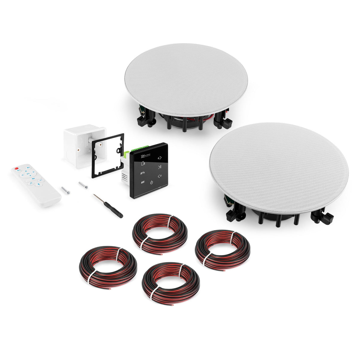 Power Dynamics Powerline A50BSet - Conjunto amplificador para empotrar en pared con 2 altavoces de techo - Tempo Shop