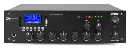 Power Dynamics PPA502 - Mezclador amplificador 100V - 50W 2 Zonas - Tempo Shop