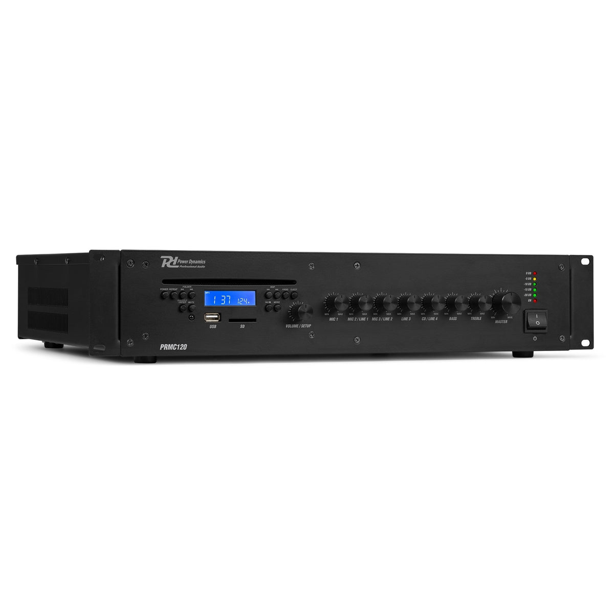 Power Dynamics PRC120 - 100V Amplificador mezclador con CD 120W - Tempo Shop