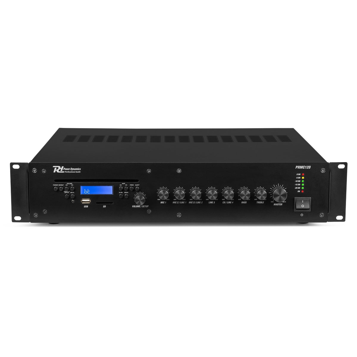 Power Dynamics PRC120 - 100V Amplificador mezclador con CD 120W - Tempo Shop
