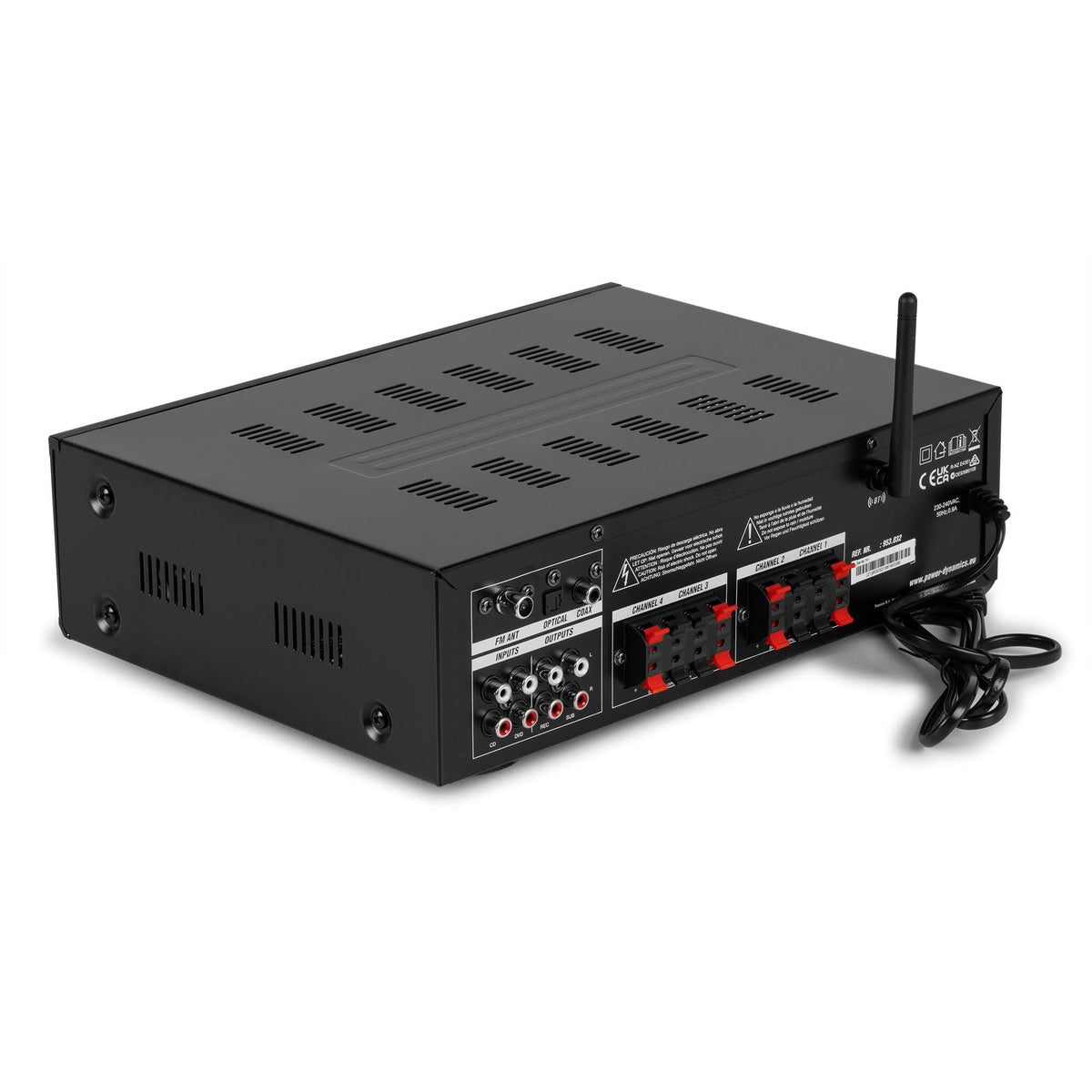 Power Dynamics PV240BT - Amplificador de audio de 4 zonas 400W - Tempo Shop