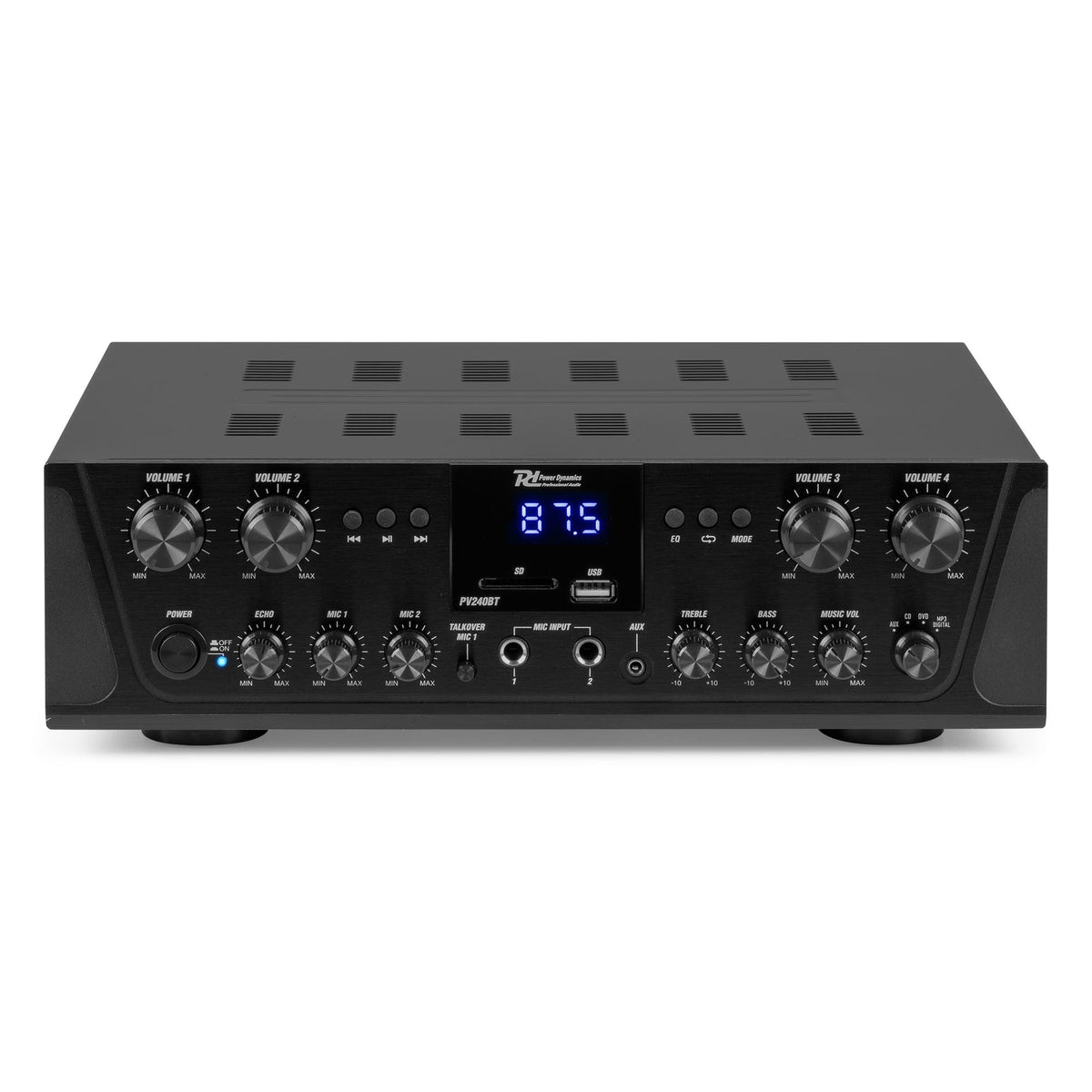 Power Dynamics PV240BT - Amplificador de audio de 4 zonas 400W - Tempo Shop