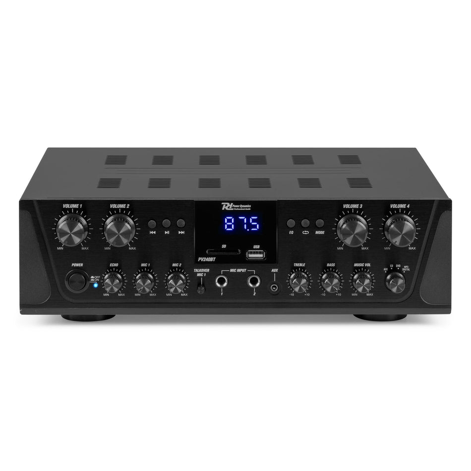 Power Dynamics PV240BT - Amplificador de audio de 4 zonas 400W - Tempo Shop
