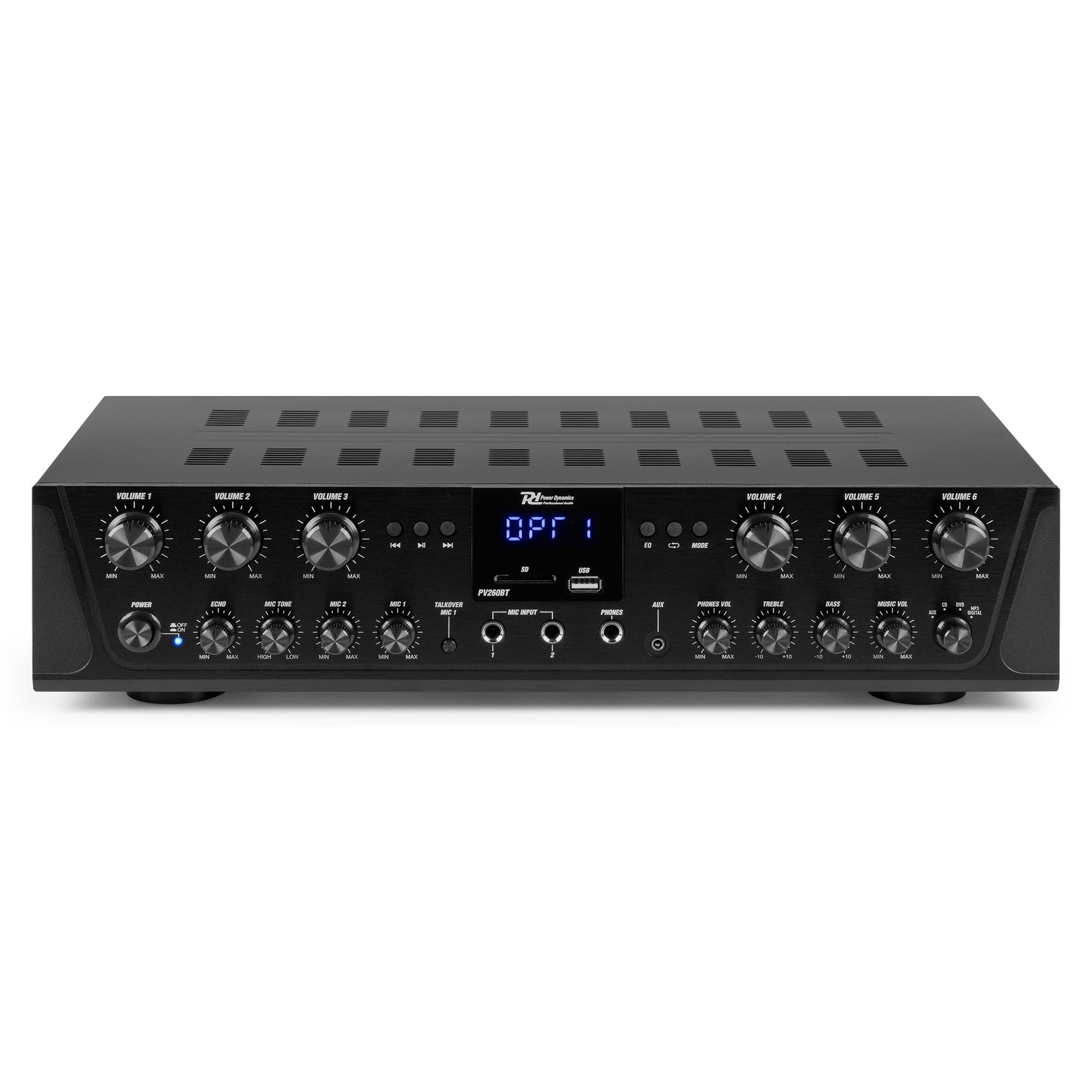 Power Dynamics PV260BT - Amplificador de audio de 6 zonas 600W - Tempo Shop