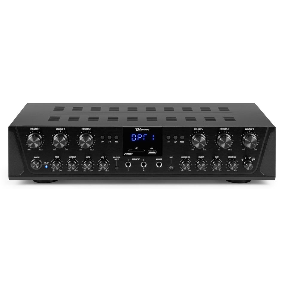 Power Dynamics PV260BT - Amplificador de audio de 6 zonas 600W - Tempo Shop