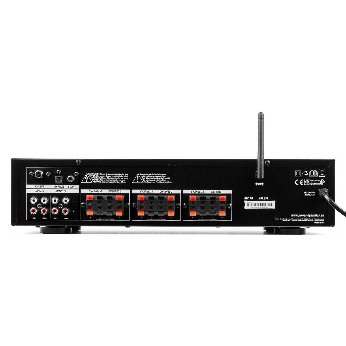 Power Dynamics PV260BT - Amplificador de audio de 6 zonas 600W - Tempo Shop