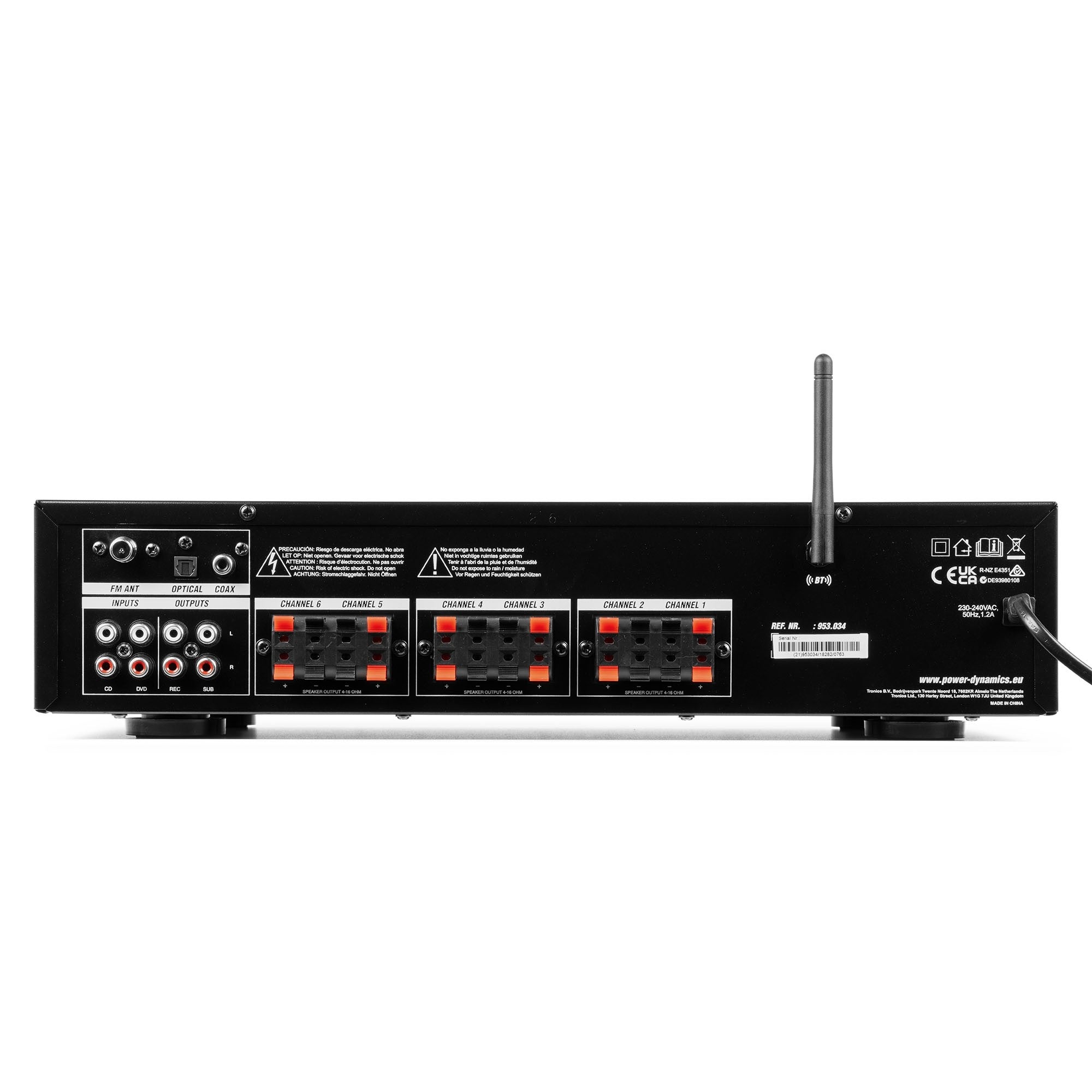 Power Dynamics PV260BT - Amplificador de audio de 6 zonas 600W - Tempo Shop