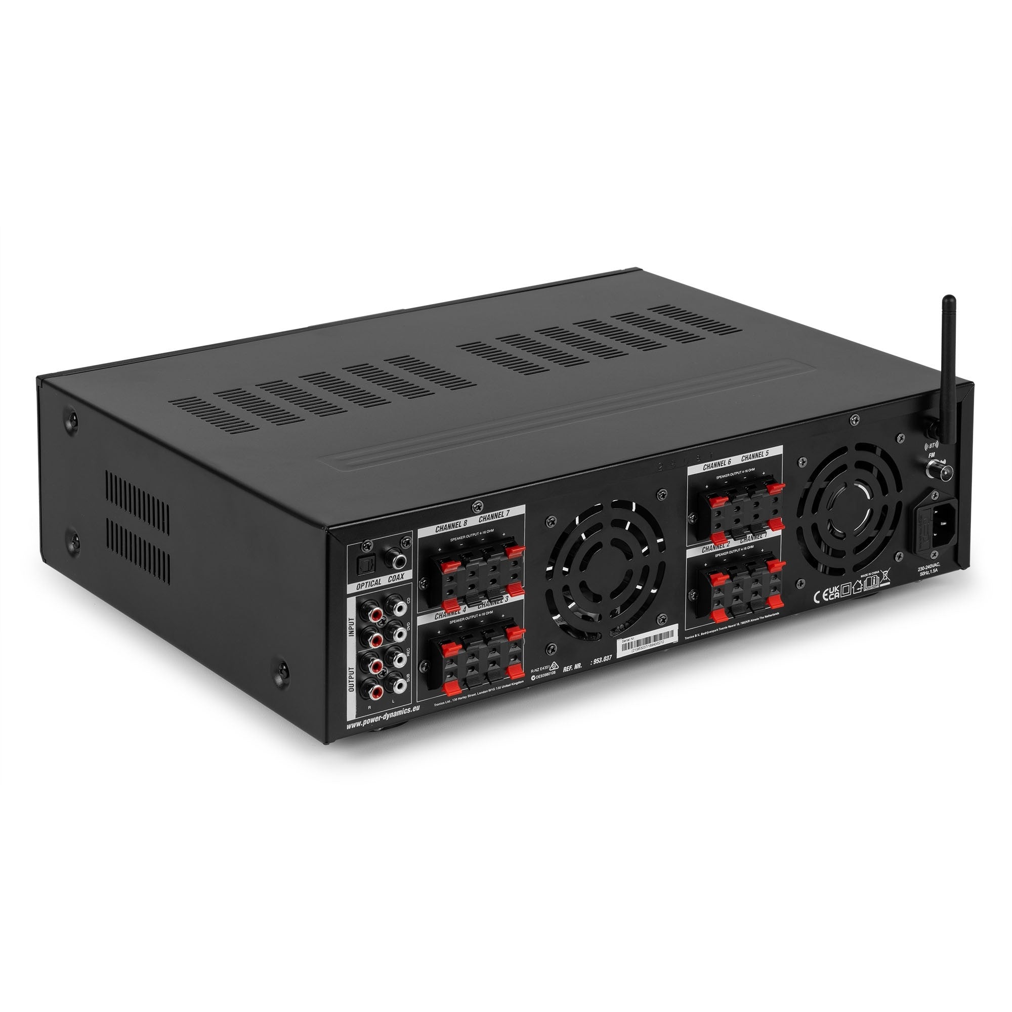 Power Dynamics PV280BT - Amplificador de audio de 8 zonas 800W - Tempo Shop